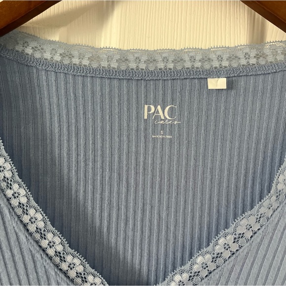 Pacsun Pac Cares Blue Long Sleeve Crop Shirt - Picture 2 of 5